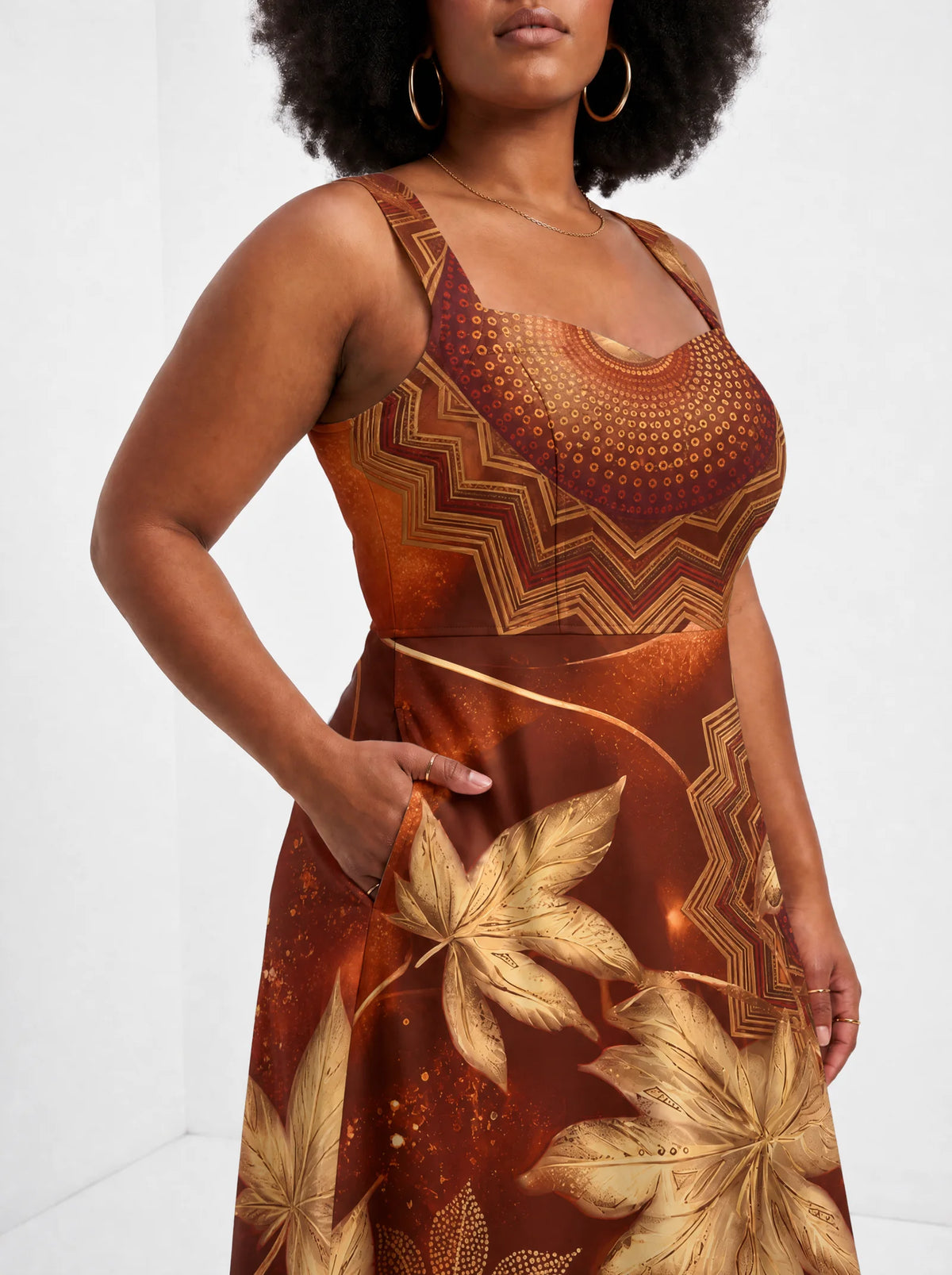 "Joto" Corset Dress — close-up of the bodice and the in-seam side pocket