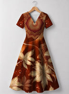 "Joto" V Neck Midi Dress