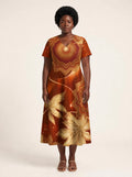"Joto" V Neck Midi Dress
