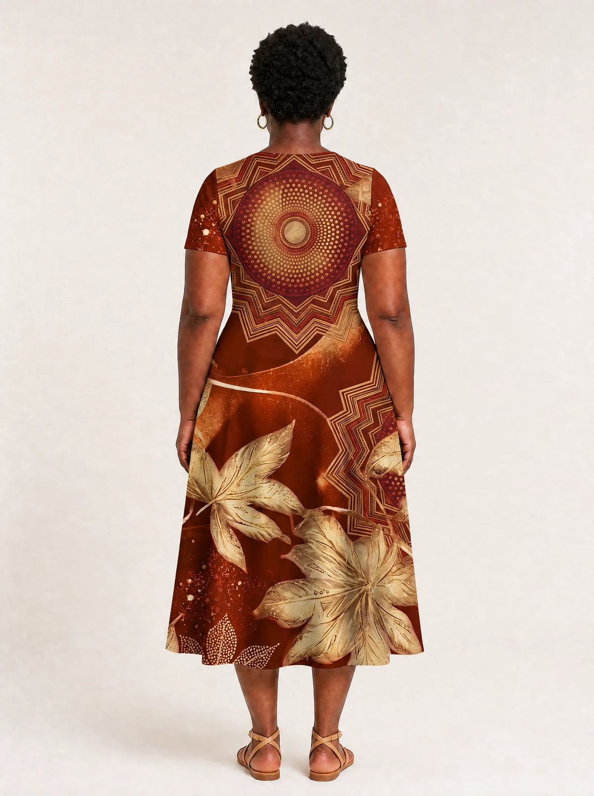 "Joto" V Neck Midi Dress — side