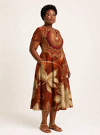 "Joto" V Neck Midi Dress — full body