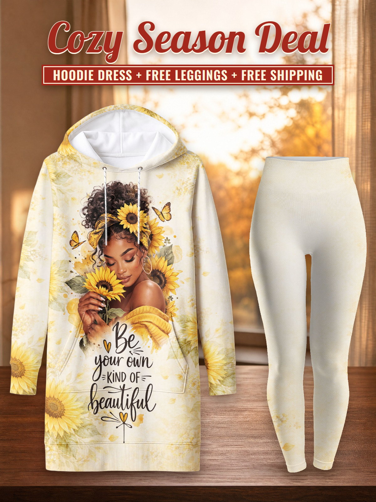 "Jua" Hoodie Dress & Leggings Deal – Cozy Season Deal: hoodie dress + free leggings + free shipping