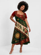"Jua Kuu" Sweetheart Midi Dress — front view on model