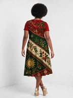 "Jua Kuu" Sweetheart Midi Dress — back view on model