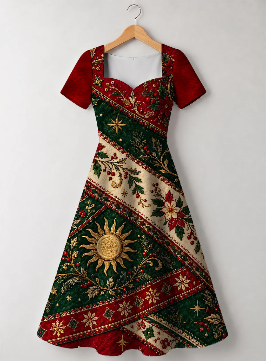 "Jua Kuu" Sweetheart Midi Dress — front flat