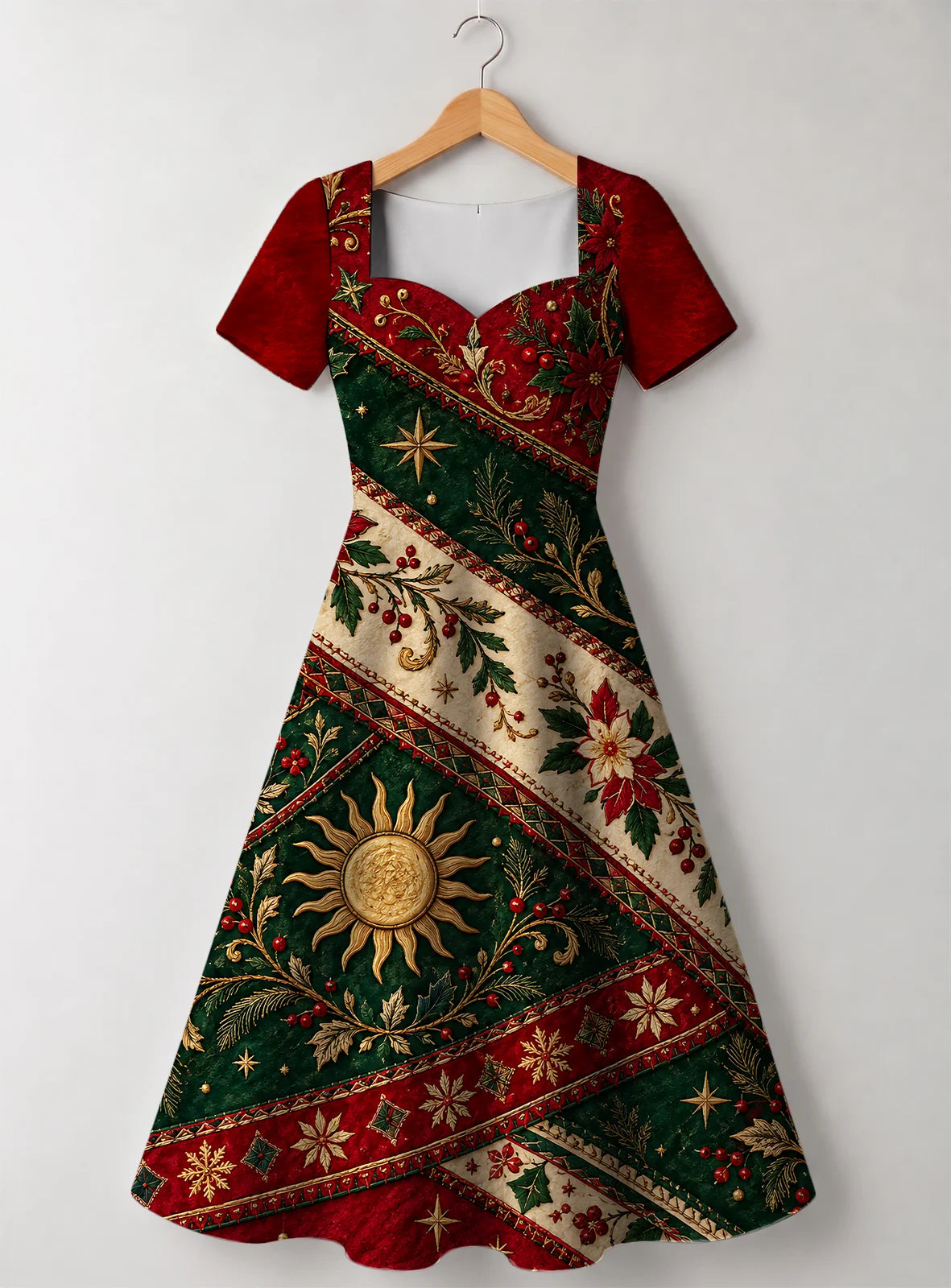 "Jua Kuu" Sweetheart Midi Dress — front flat