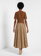 "Kahawa" Short Sleeve Maxi Dress — back view on model