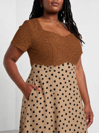 "Kahawa" Sweetheart Midi Dress — standing, angled view on model