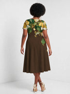 "Kakao" Sweetheart Midi Dress — back view on model
