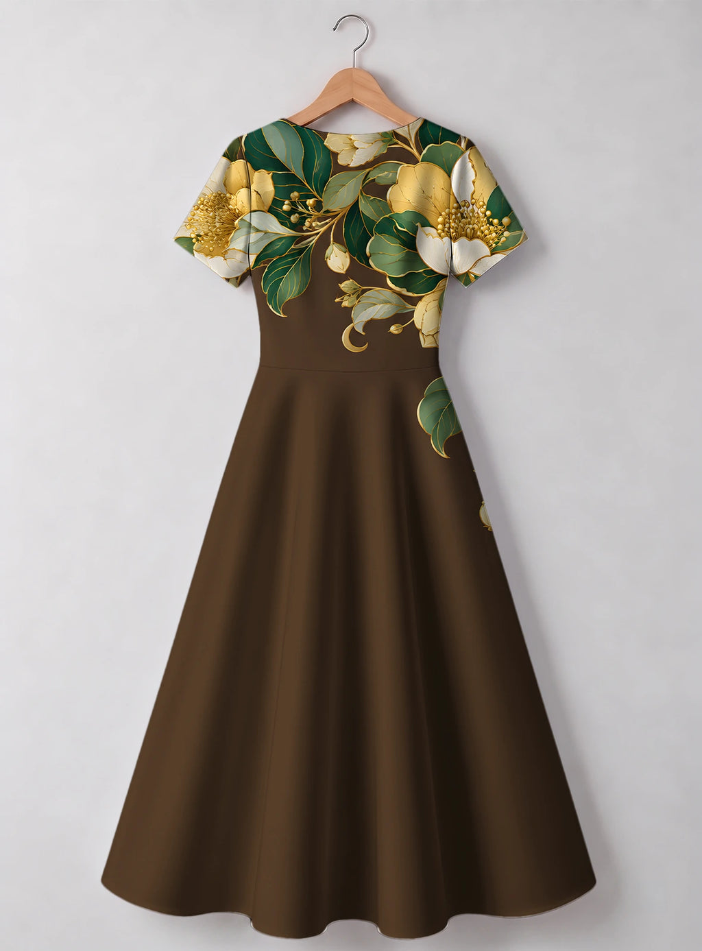 "Kakao" Sweetheart Midi Dress — back flat