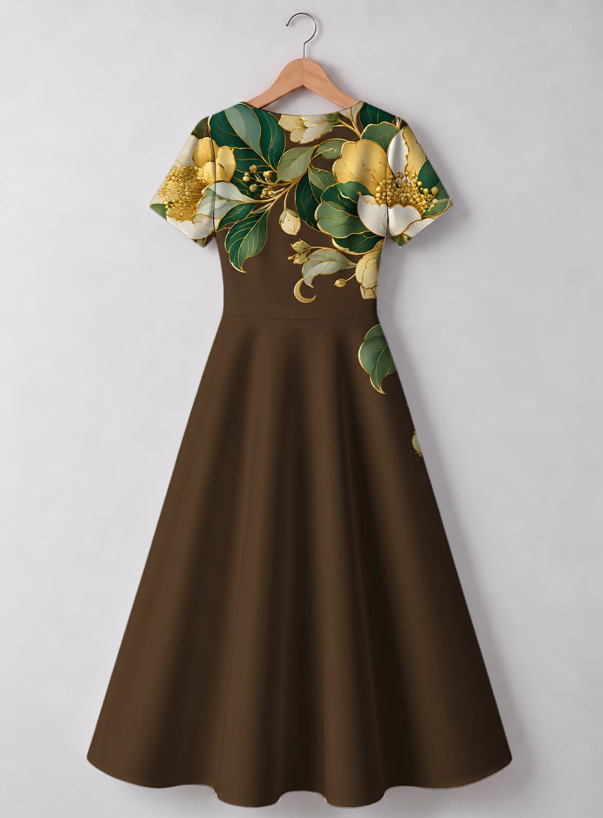 "Kakao" Sweetheart Midi Dress — back flat