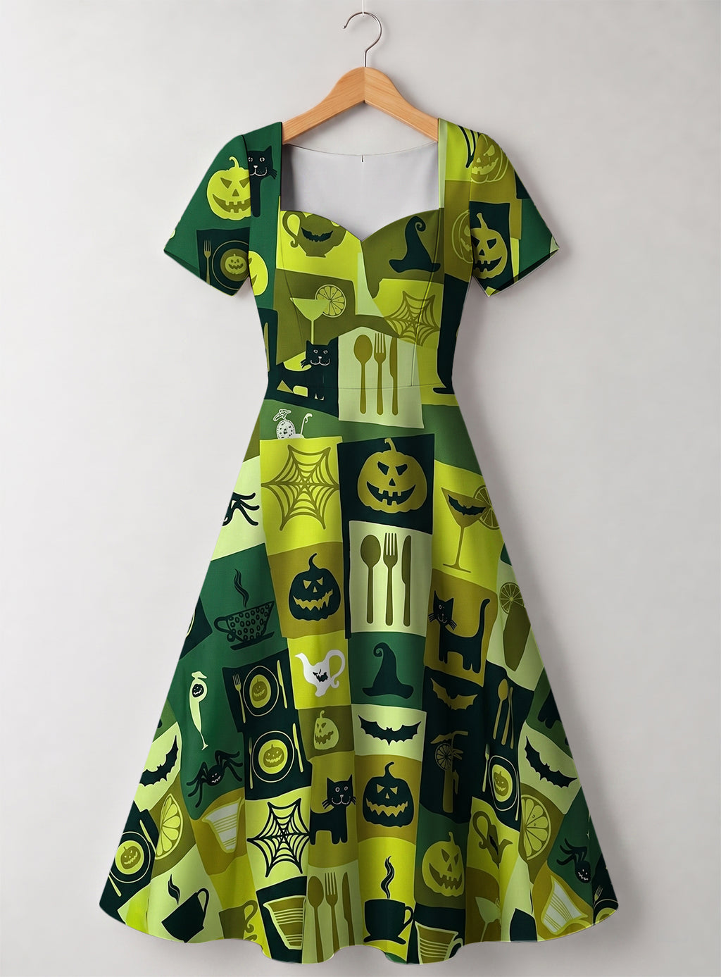 "Karamu" Halloween Sweetheart Midi Dress