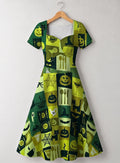 "Karamu" Halloween Sweetheart Midi Dress