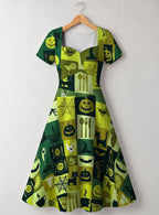 "Karamu" Halloween Sweetheart Midi Dress