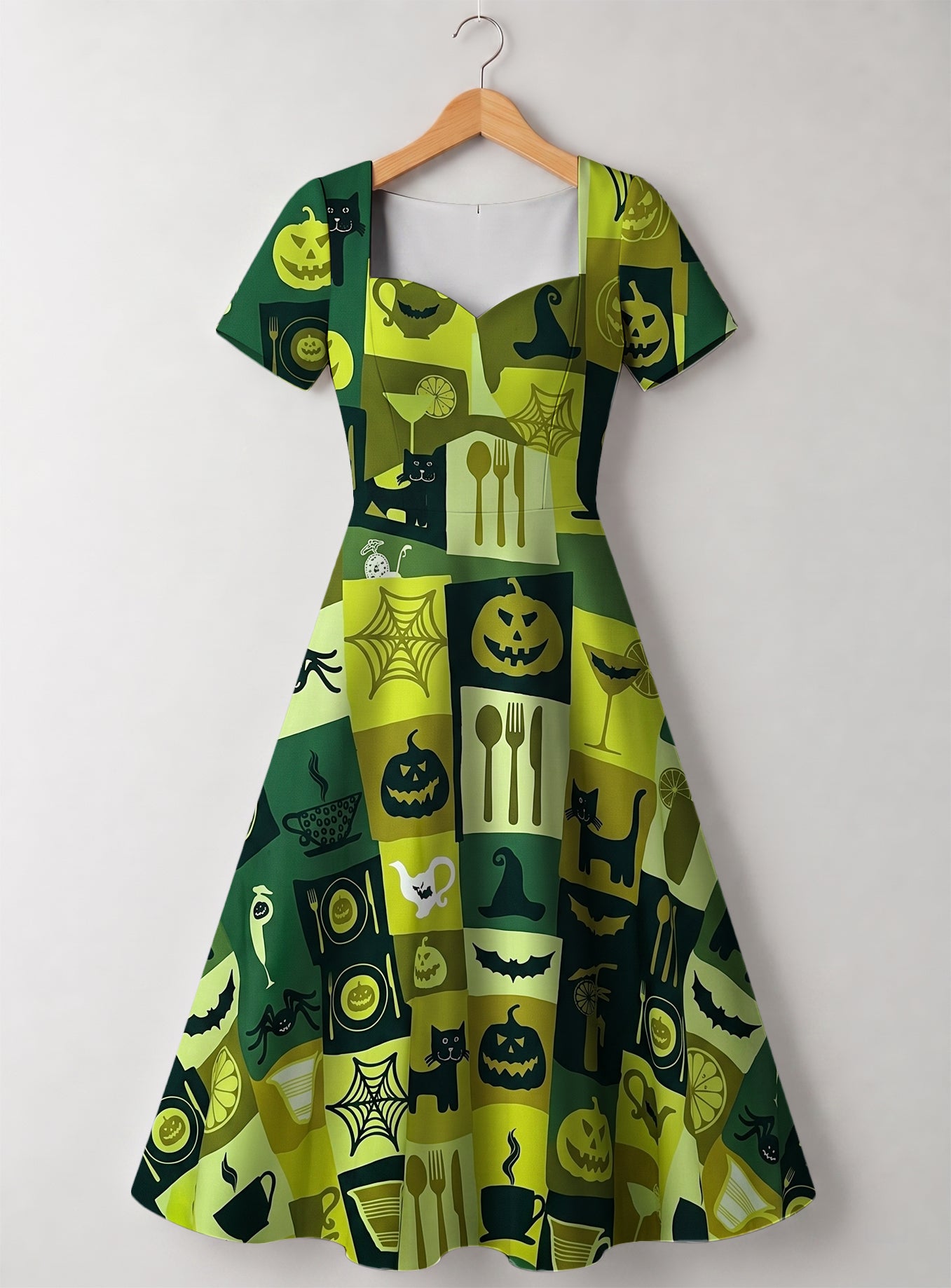 "Karamu" Halloween Sweetheart Midi Dress