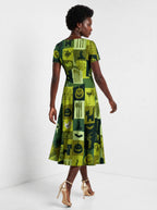 "Karamu" Halloween Sweetheart Midi Dress — back view on model