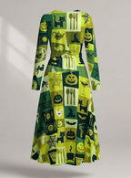 "Karamu" Halloween Long Sleeve Midaxi Dress