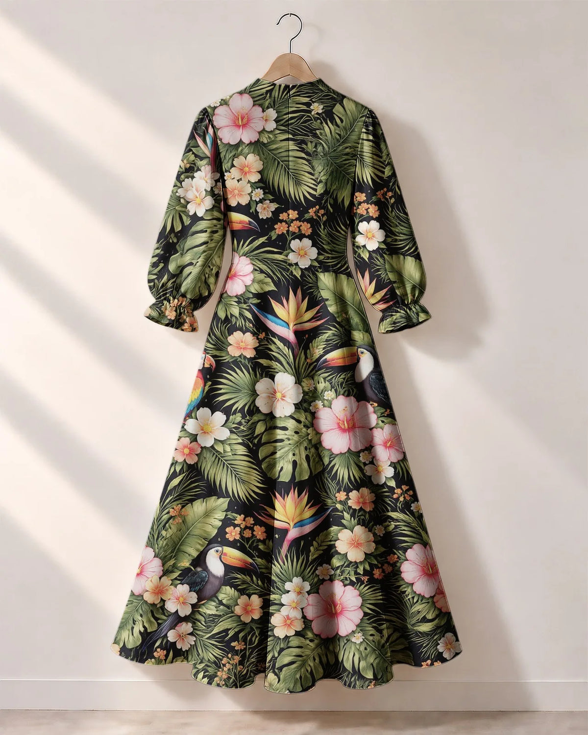"Kasuku" Long Puff Sleeve Dress