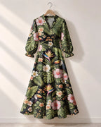 "Kasuku" Long Puff Sleeve Dress
