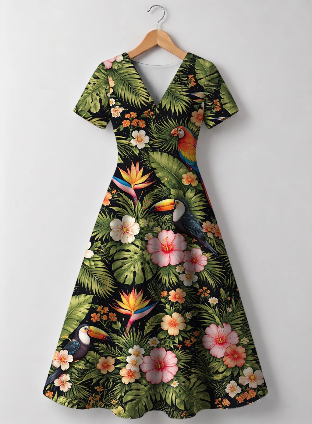 "Kasuku" V Neck Midi Dress