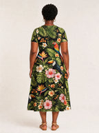 "Kasuku" V Neck Midi Dress — side