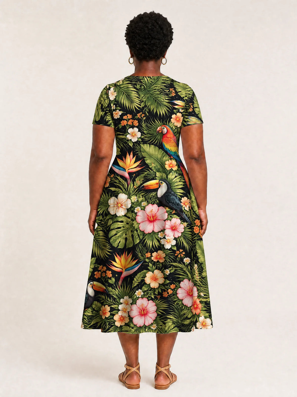 "Kasuku" V Neck Midi Dress — side