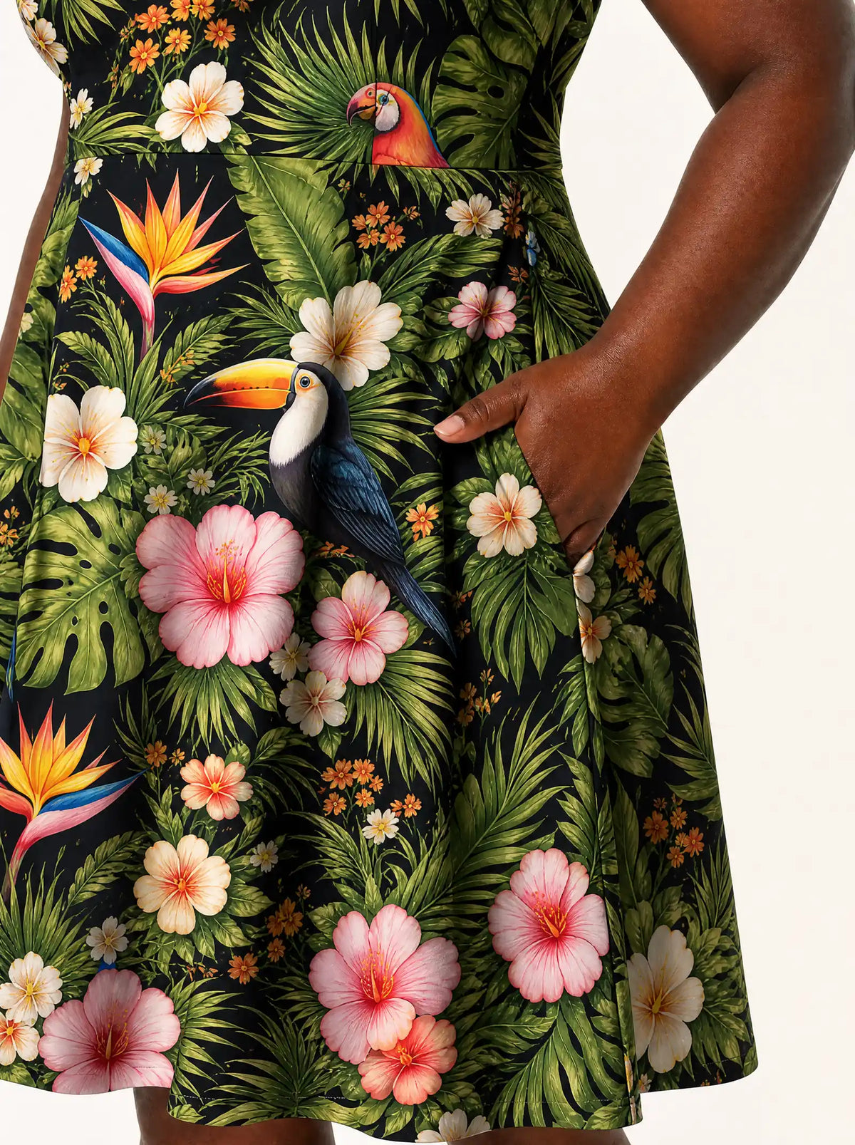 "Kasuku" V Neck Midi Dress — back