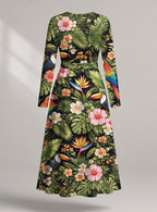"Kasuku" Viscose Midi Dress — back view