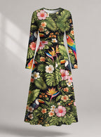 "Kasuku" Viscose Midi Dress — front view