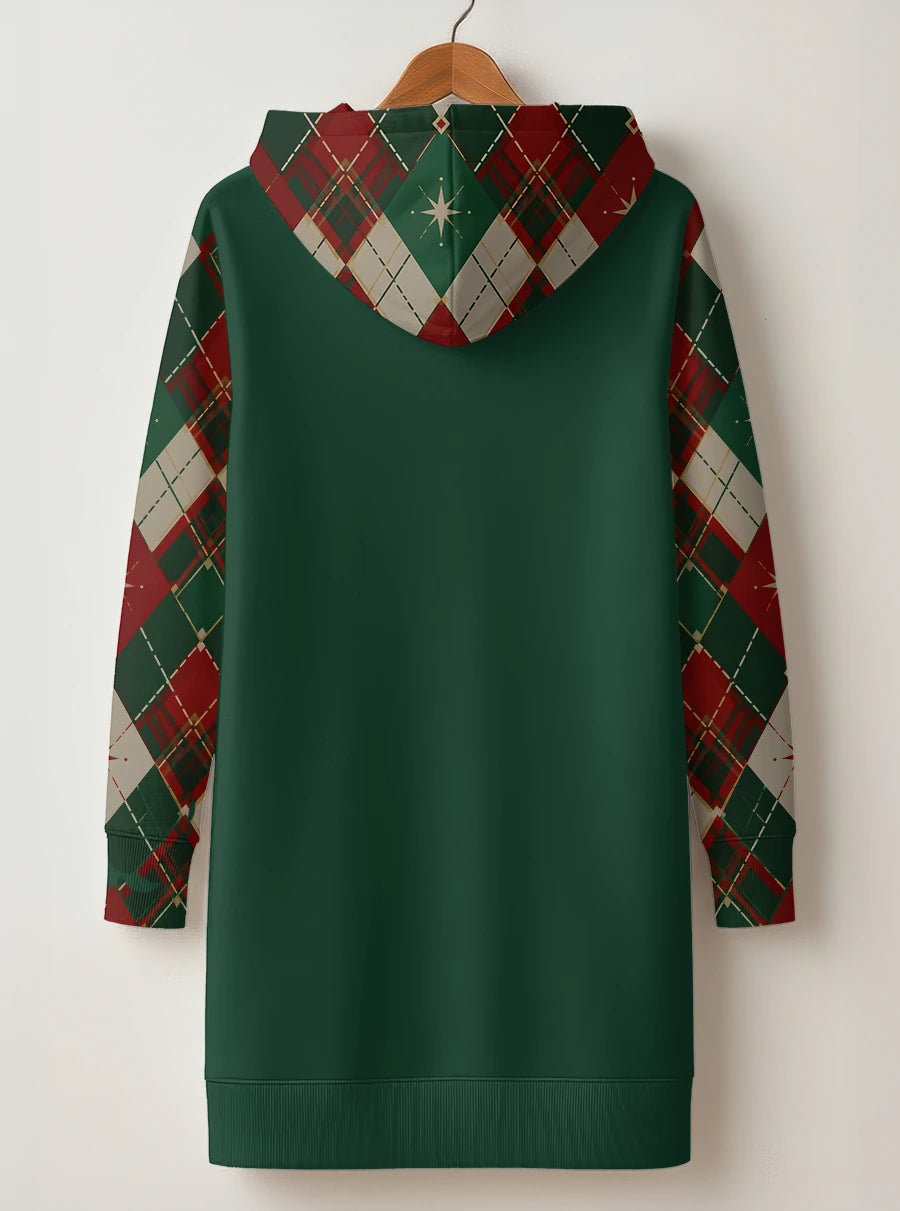 "Kengele" Christmas Hoodie Dress — back flat