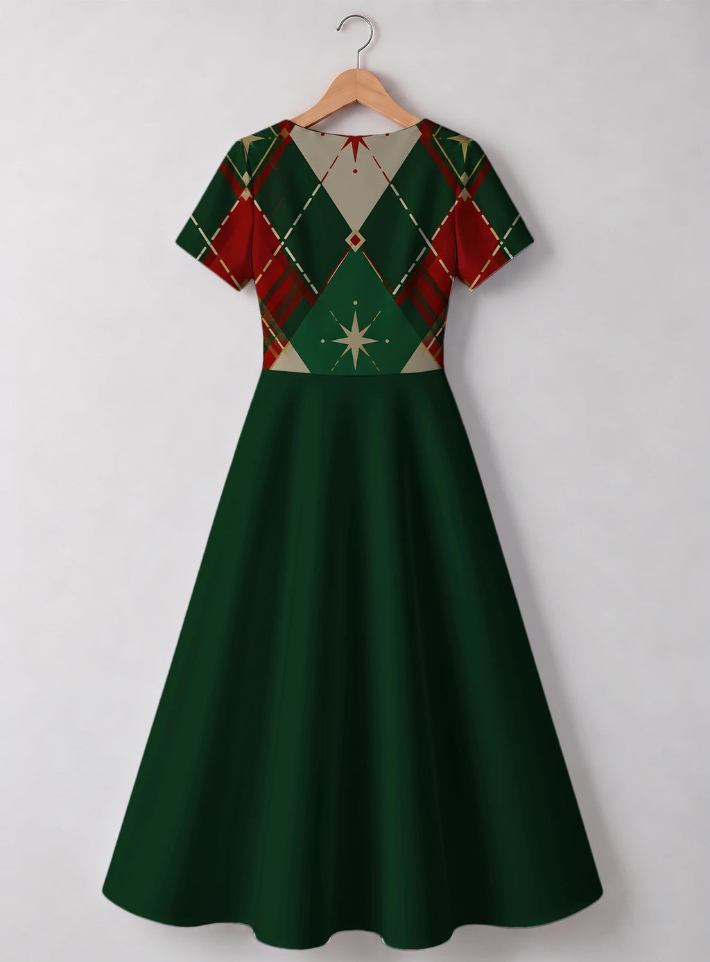 "Kengele" Christmas Sweetheart Midi Dress — back flat
