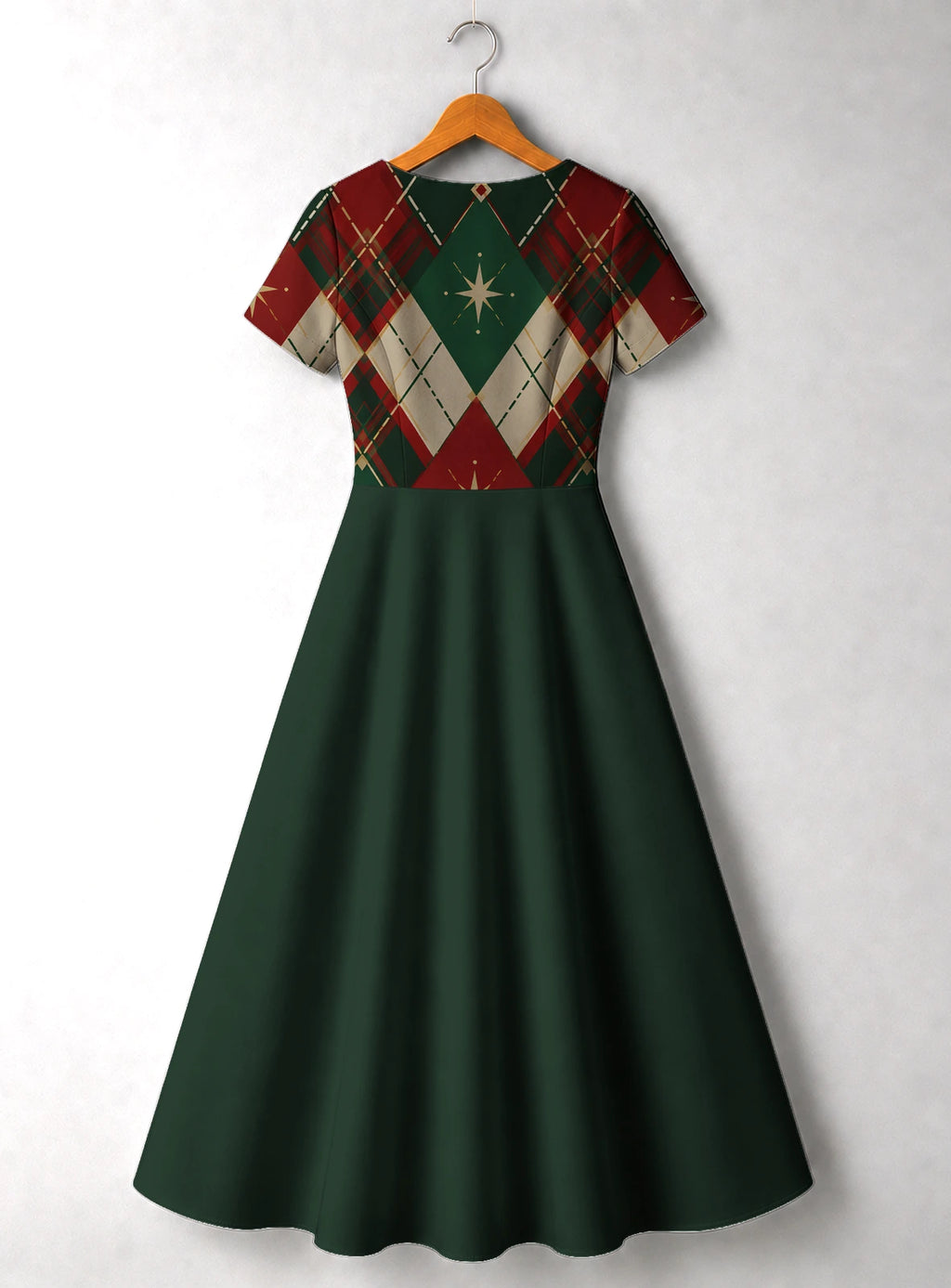 "Kengele" Christmas V Neck Midi Dress Promo