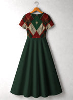 "Kengele" Christmas V Neck Midi Dress Promo