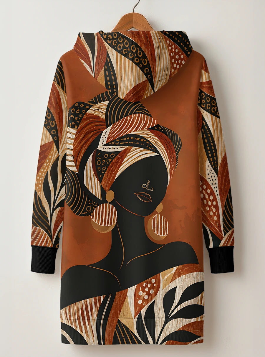 "Kilemba" Hoodie Dress — back flat