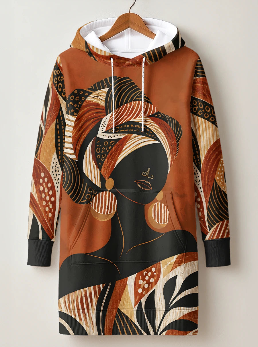 "Kilemba" Hoodie Dress — front flat