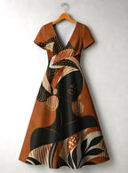 "Kilemba" V Neck Midi Dress Promo