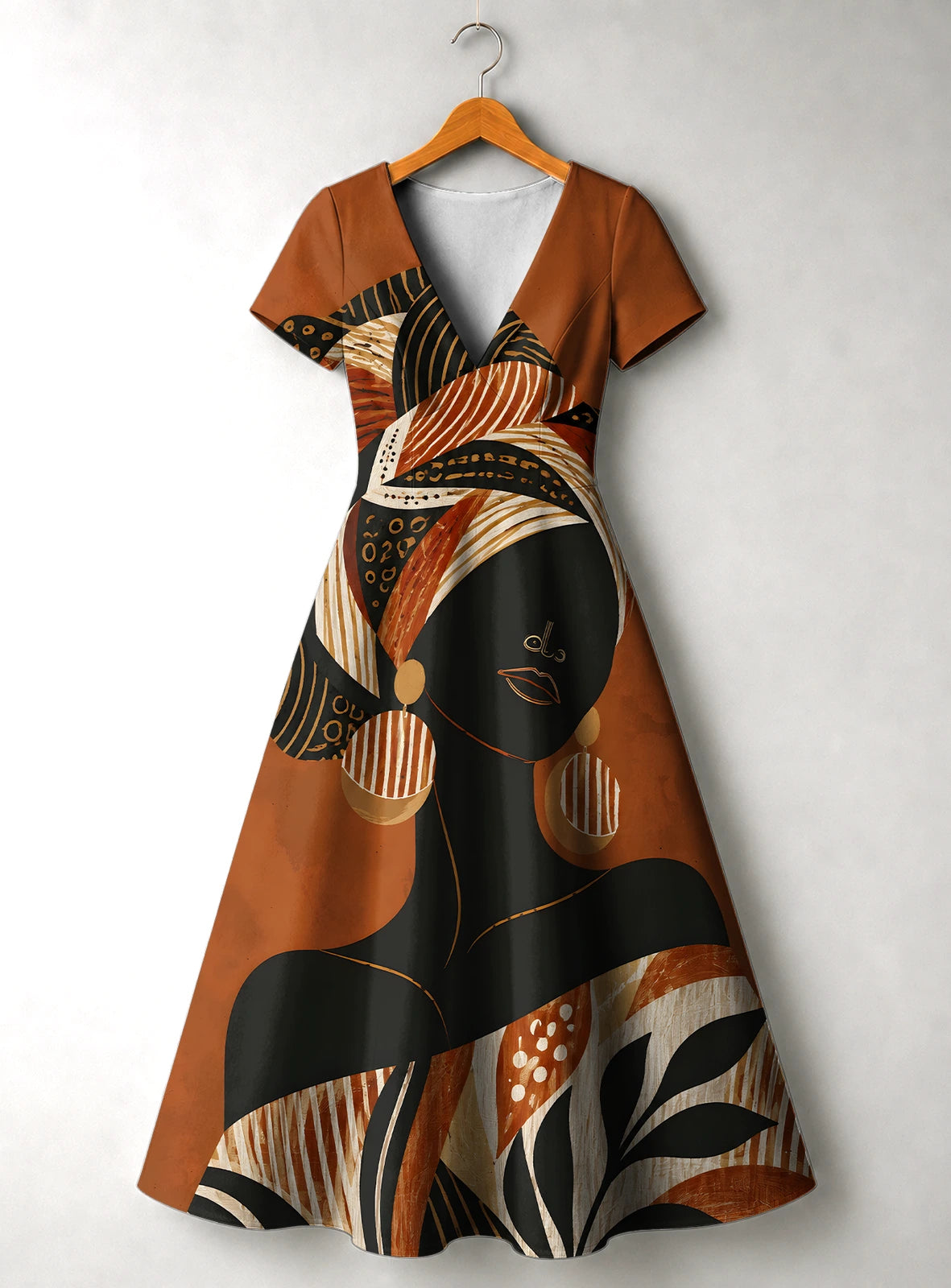 "Kilemba" V Neck Midi Dress Promo
