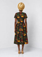 "Kinara" Sweetheart Midi Dress — back view on model