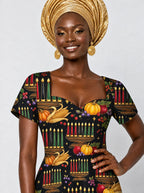 "Kinara" Sweetheart Midi Dress — styled on model