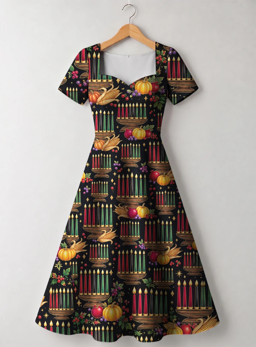 "Kinara" Sweetheart Midi Dress — front flat