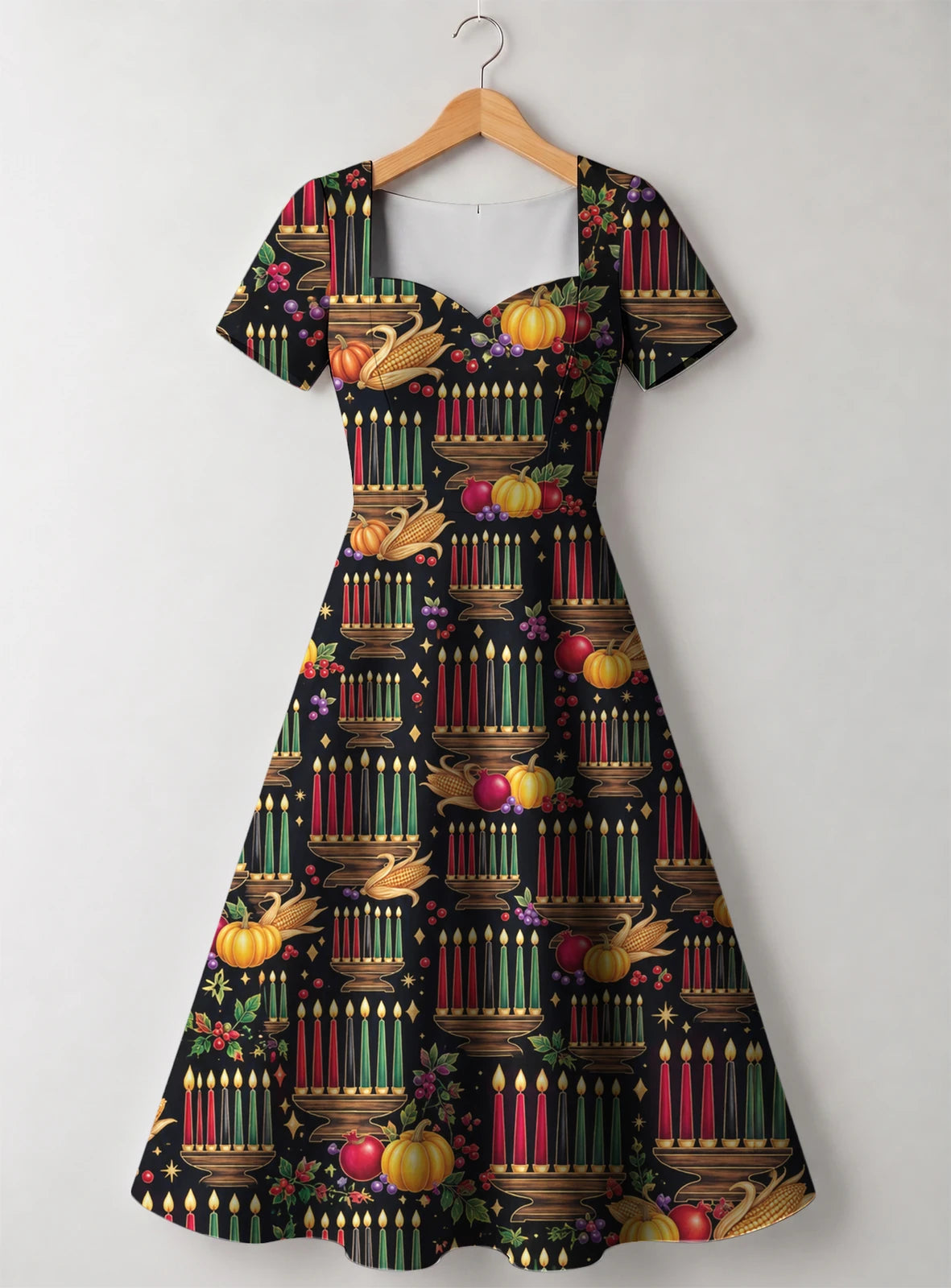 "Kinara" Sweetheart Midi Dress — front flat