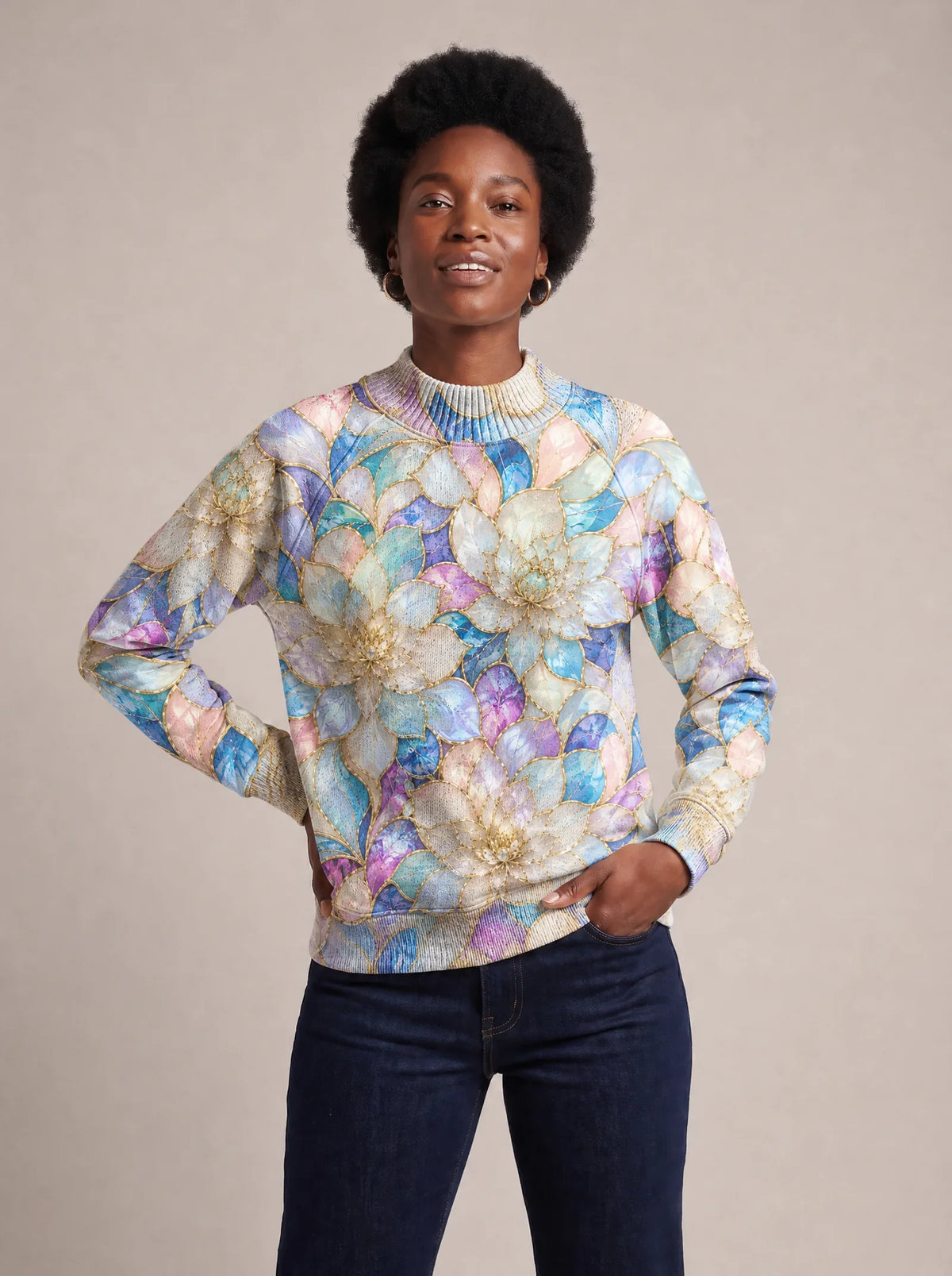 "Kioo" Sweatshirt — styled view on model