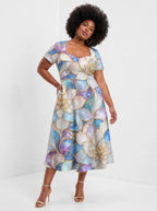 "Kioo" Sweetheart Midi Dress — front view on model
