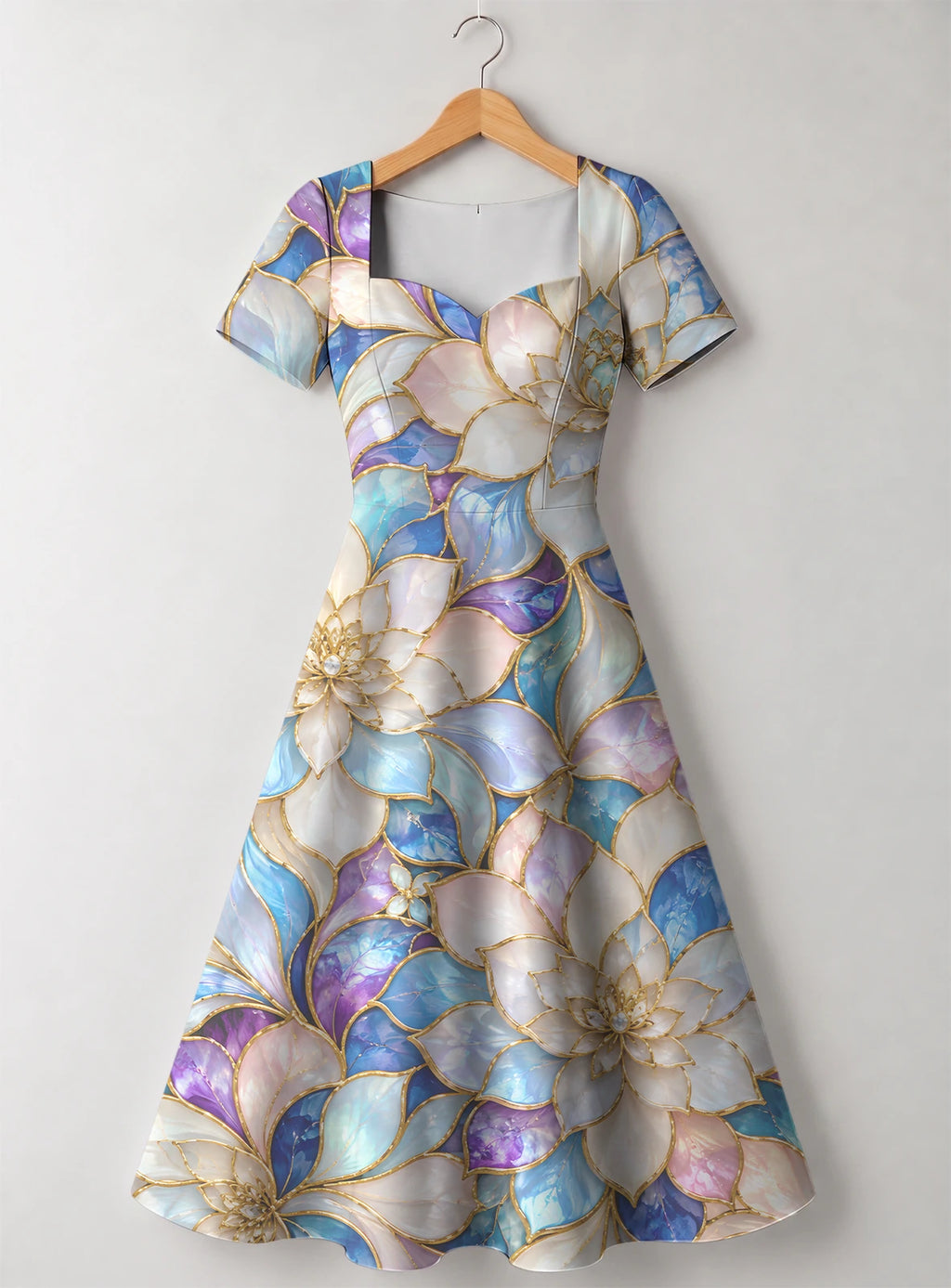 "Kioo" Sweetheart Midi Dress — front flat