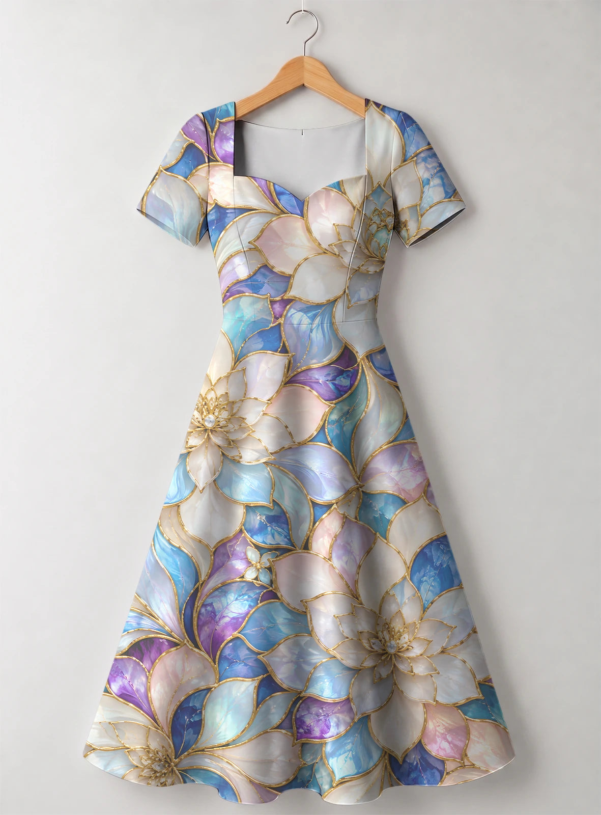 "Kioo" Sweetheart Midi Dress — front flat