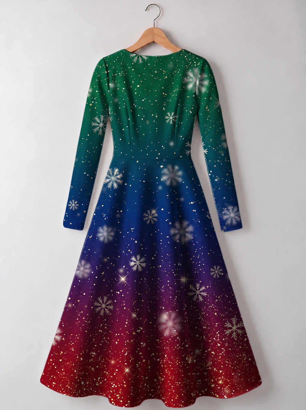 "Kipaji" Long Sleeve Sweetheart Midi Dress — back view