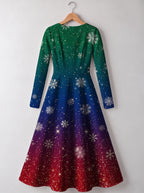 "Kipaji" Long Sleeve Sweetheart Midi Dress — back view
