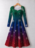 "Kipaji" Long Sleeve Sweetheart Midi Dress — front view