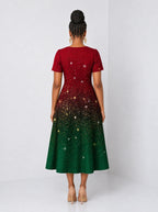 "Kipaji" Ruby Sweetheart Midi Dress — back view on model