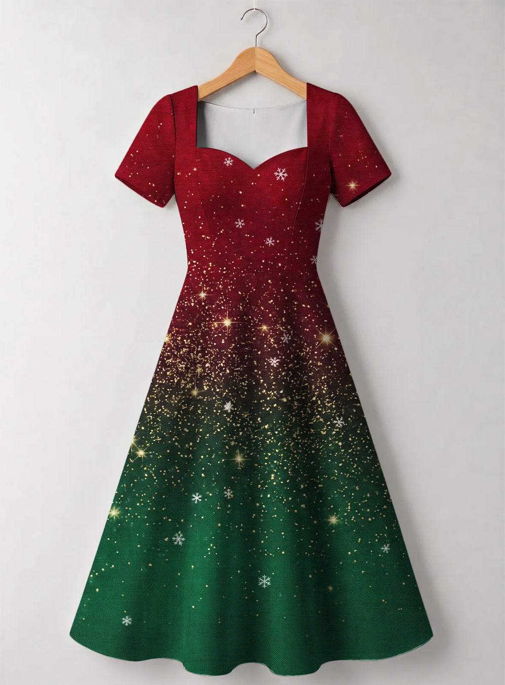 "Kipaji" Ruby Sweetheart Midi Dress — front flat